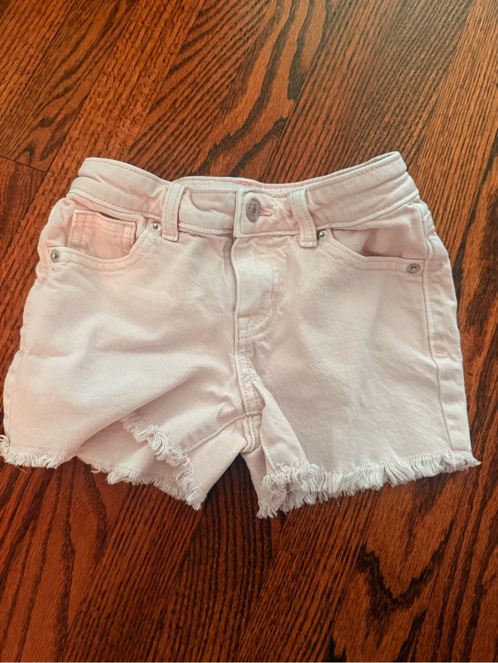 Cat & Jack Light Pink Frayed-Hem Denim Shorts
